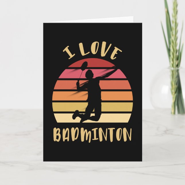 I Liebe Badminton Jump Smash Karte (Vorderseite)