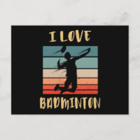 I Liebe Badminton Jump Smash Postcard