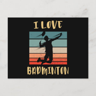 I Liebe Badminton Jump Smash Postkarte
