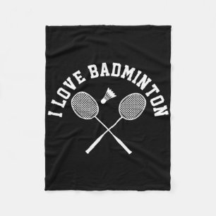 I Liebe Badminton Player Geschenk Retro Style Fleecedecke