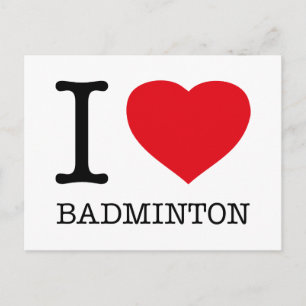 I LIEBE BADMINTON POSTKARTE