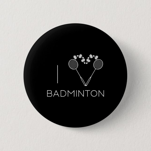 I Liebe Badminton Team Player Coach Button (Vorderseite)