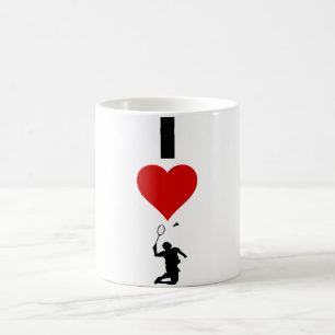 I Liebe-Badminton (vertikal) Kaffeetasse