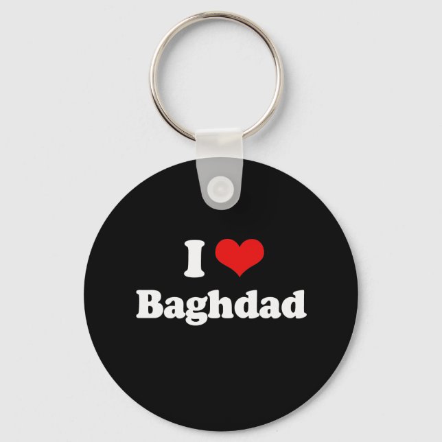 I Liebe Baghdad Tshirt White Tshirt Schlüsselanhänger (Vorderseite)
