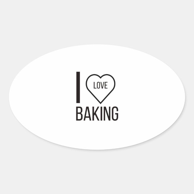 I LIEBE BAKING OVALER AUFKLEBER (Vorderseite)