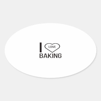 I LIEBE BAKING OVALER AUFKLEBER