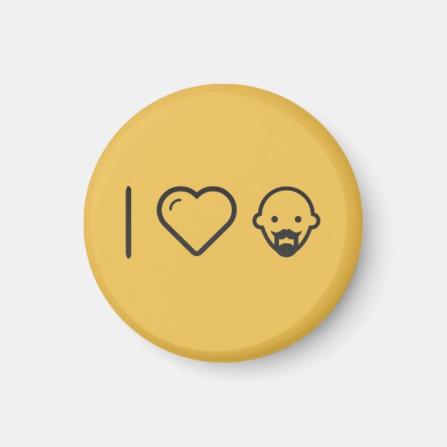 I Liebe Bald Men Magnet (Vorne)