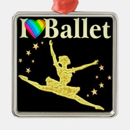 I LIEBE BALLET DESIGN SILBERNES ORNAMENT