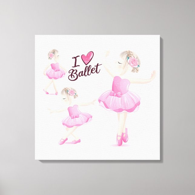 I Liebe Ballet Leinwanddruck (Vorderseite)