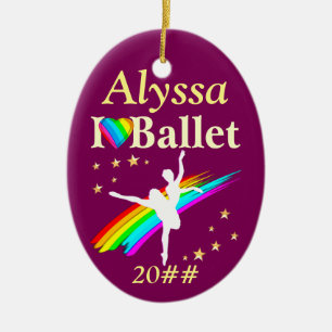 I LIEBE BALLET PERSONALISIERTE ORNATION KERAMIKORNAMENT