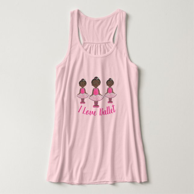 I LIEBE BALLET Pink Tutu Ballerina Tanzlehrerin Tank Top (Design Vorderseite)