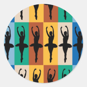 I Liebe Ballet Runder Aufkleber
