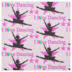 I LIEBE BALLET UND TANZKOPF FABRIK STOFF