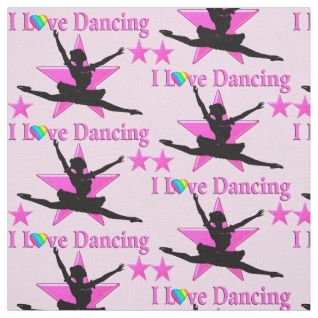 I LIEBE BALLET UND TANZKOPF FABRIK STOFF (Muster)