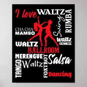 I Liebe Ballroom Dancing - Tanzlehrer Pair Ch Poster