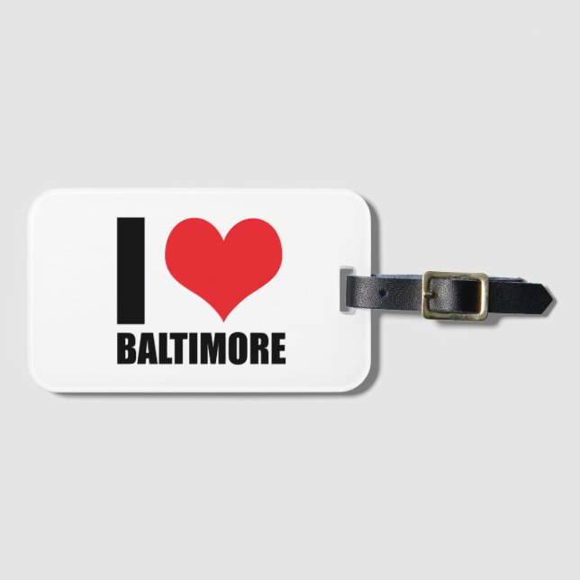 I Liebe Baltimore Gepäckanhänger (Vorderseite (Horizontal))