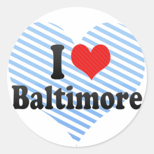 I Liebe Baltimore Runder Aufkleber