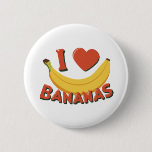 I Liebe Bananen Button