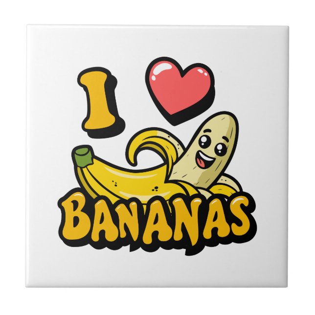 I Liebe Bananen Fliese (Vorderseite)