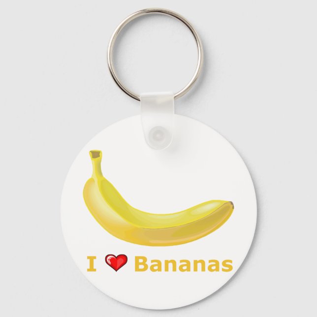 I Liebe Bananen Schlüsselanhänger (Vorderseite)