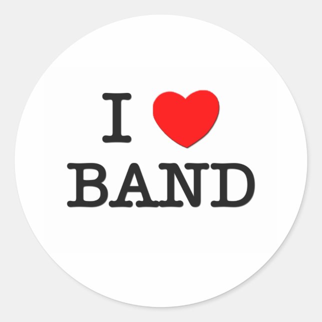 I Liebe Band Runder Aufkleber (Vorderseite)