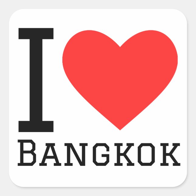 I Liebe Bangkok Quadratischer Aufkleber (Vorderseite)