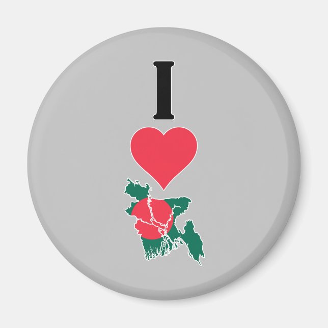 I Liebe Bangladesch - Karte für das vertikale Herz Magnet (Vorne)
