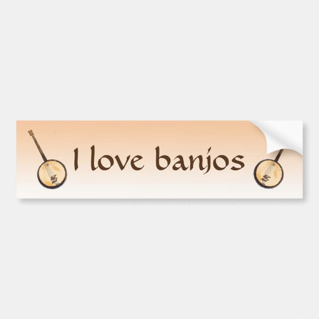 I Liebe Banjo Music Instruments Autoaufkleber (Vorne)