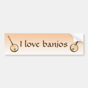 I Liebe-Banjo-Musik-Instrument-Autoaufkleber Autoaufkleber