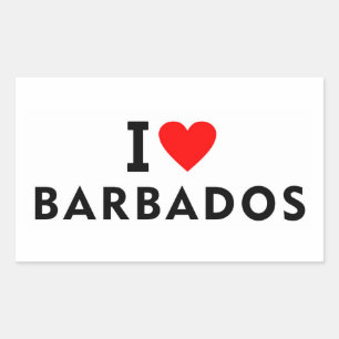 I Liebe Barbados Rechteckiger Aufkleber