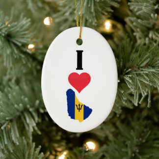 I Liebe Barbados Vertikal I Herzenlandkarte Keramik Ornament