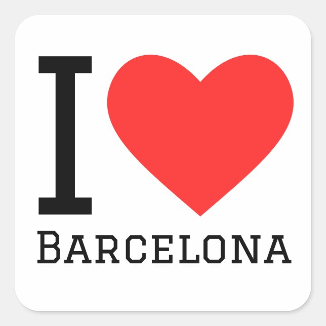 I Liebe Barcelona Quadratischer Aufkleber (Vorderseite)