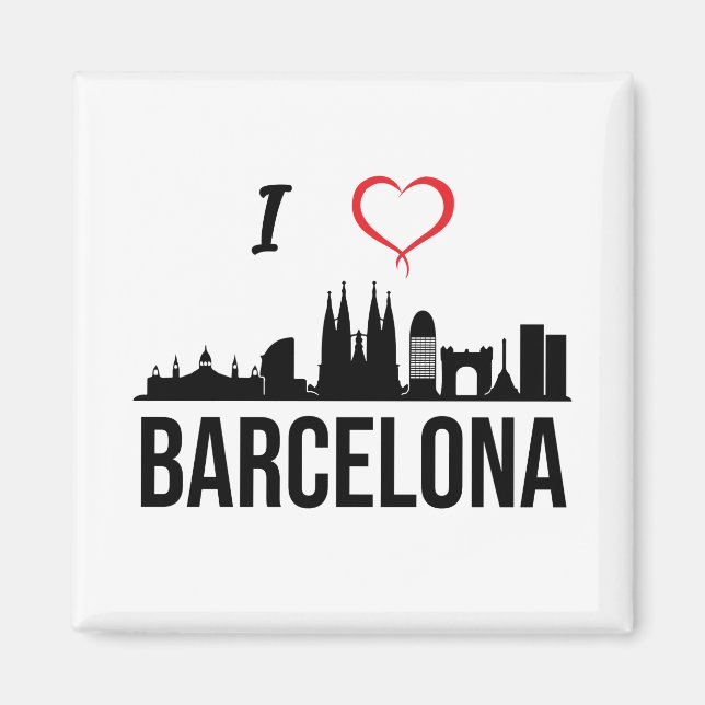 I Liebe Barcelona Spanien Magnet (Vorne)