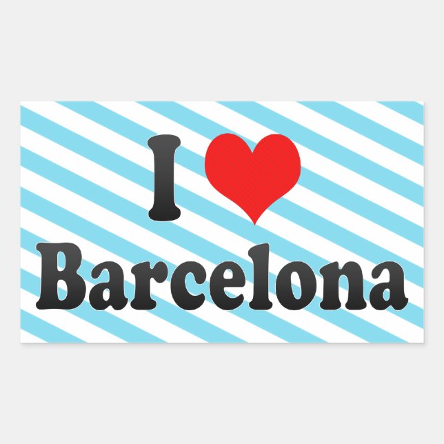 I Liebe Barcelona, Spanien Rechteckiger Aufkleber (Vorderseite)