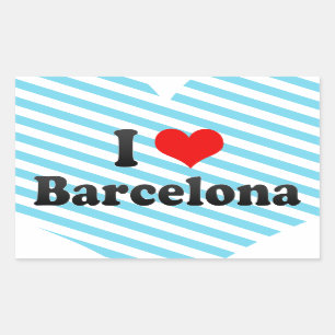 I Liebe Barcelona, Spanien Rechteckiger Aufkleber
