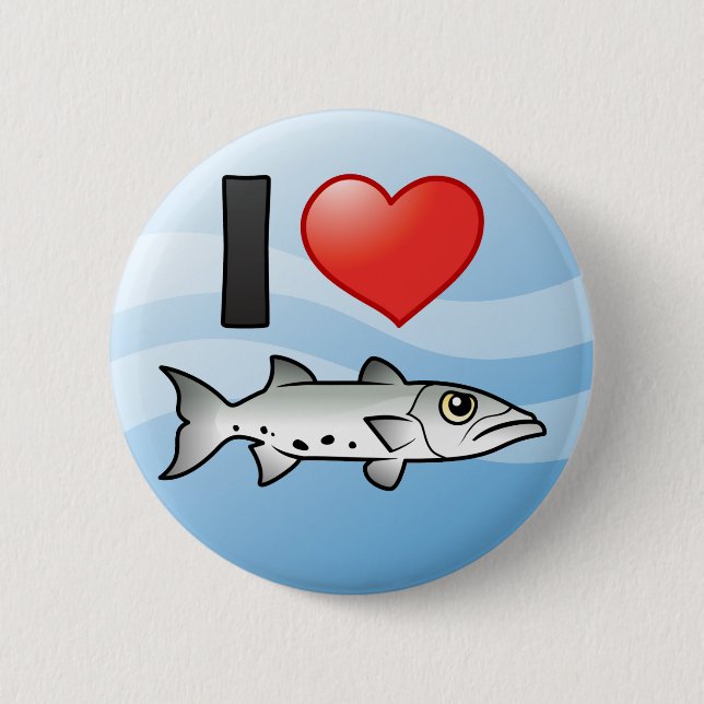 I Liebe Barracuda Button (Vorderseite)