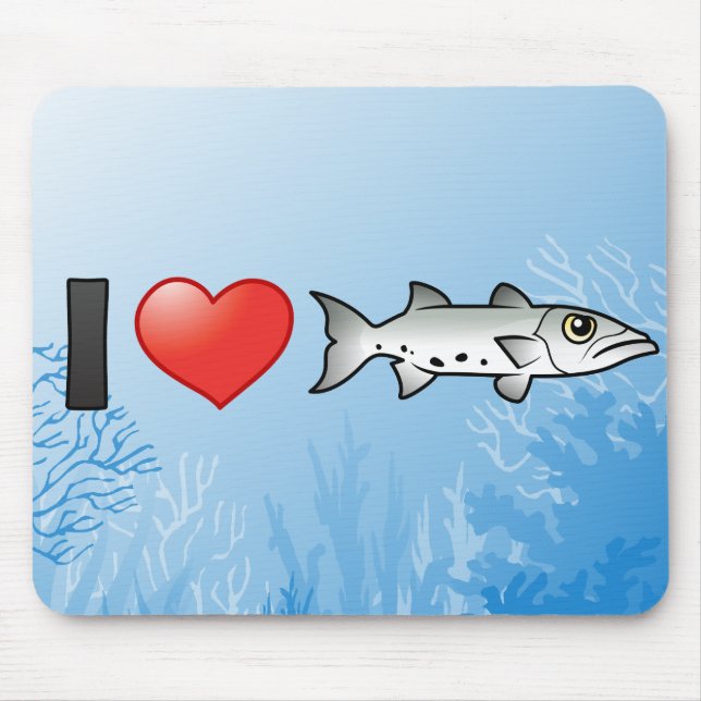 I Liebe Barracuda Mousepad (Vorne)