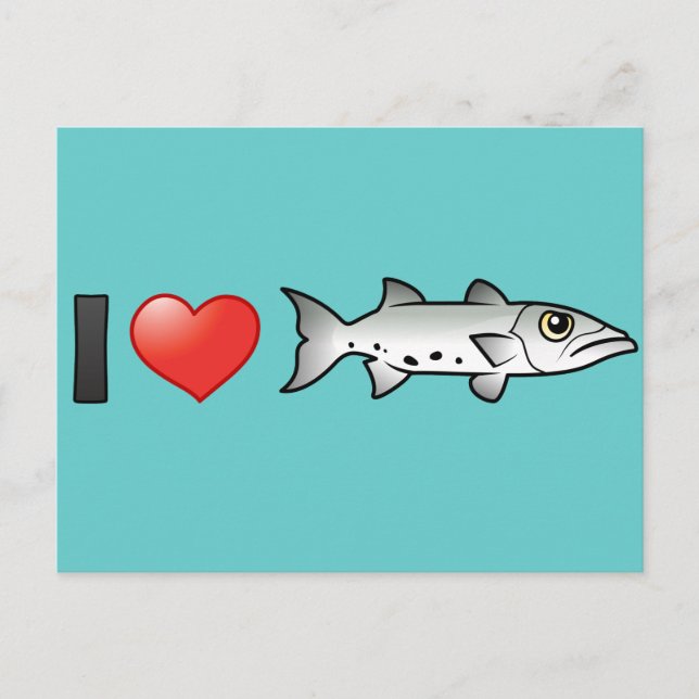 I Liebe Barracuda Postkarte (Vorderseite)