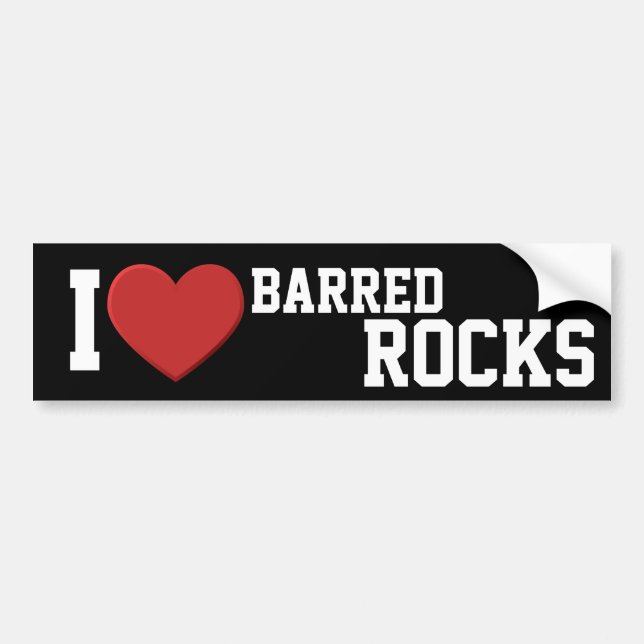 I Liebe Barred Rocks Autoaufkleber (Vorne)