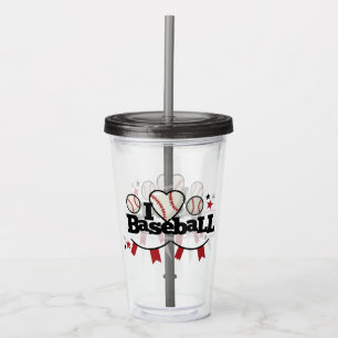 I Liebe Baseball Acrylic Tumbler Acryltrinkbecher
