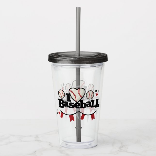 I Liebe Baseball Acrylic Tumbler Acryltrinkbecher (Vorderseite)