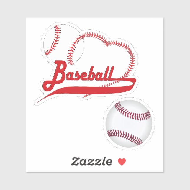 I Liebe Baseball Aufkleber (Blatt)
