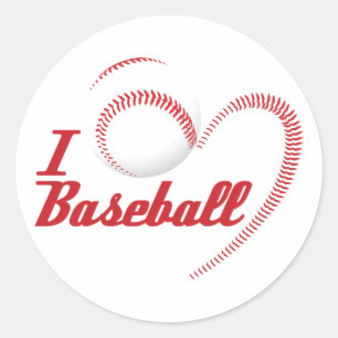 I Liebe-Baseball-Aufkleber Runder Aufkleber