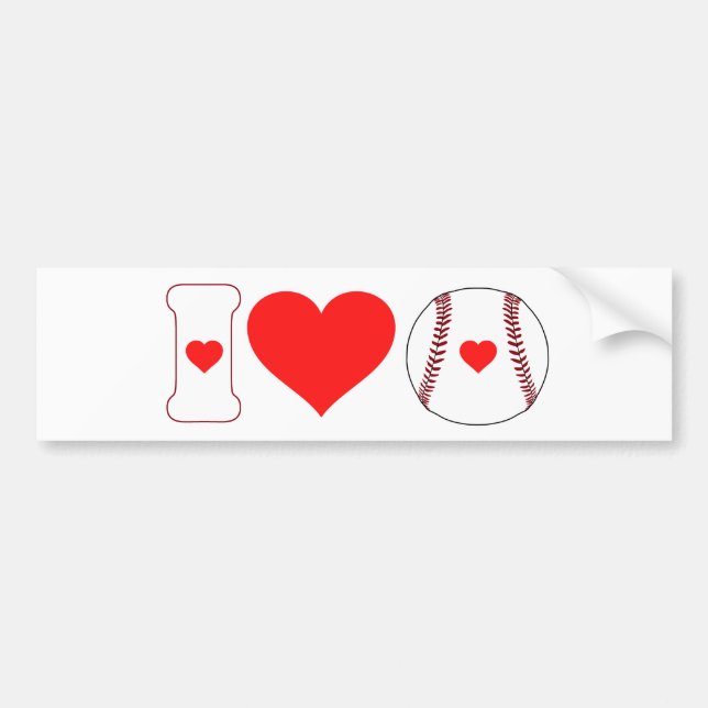 I Liebe Baseball Autoaufkleber (Vorne)