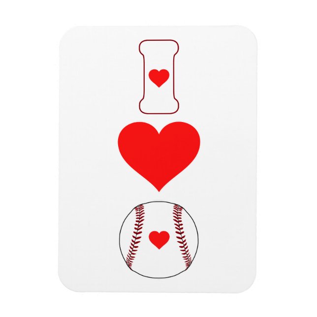 I Liebe Baseball Magnet (Vertikal)