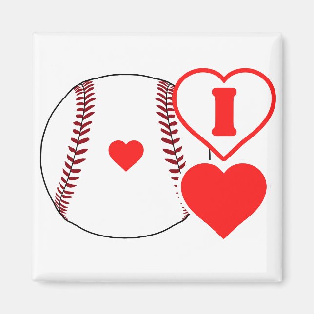I Liebe Baseball Magnet (Vorne)