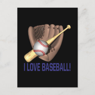 I Liebe Baseball Postkarte