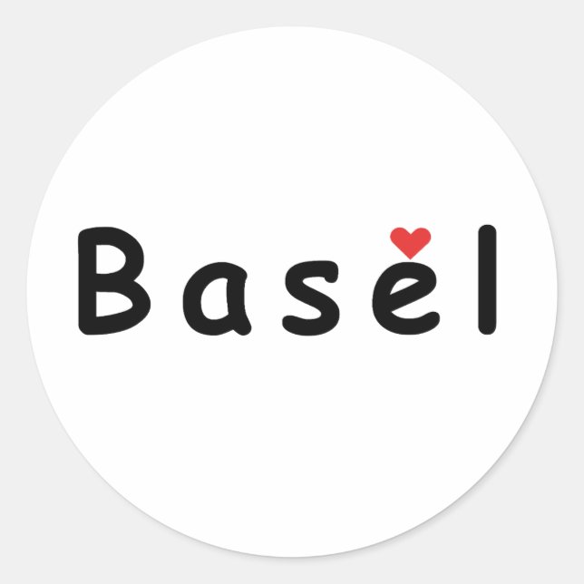I Liebe Basel Runder Aufkleber (Vorderseite)