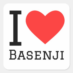 I Liebe basenji Quadratischer Aufkleber