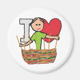 I Liebe Basket Weaving Magnet